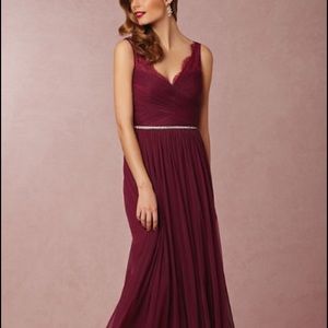 Bhldn Hitherto Fleur Dress Bourdeux Size 4 Hemmed